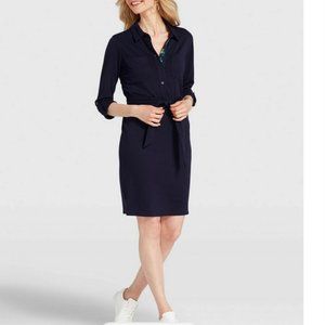 NWT Draper James Popover Belted Shirt Dress, Size XL, Nassau Navy